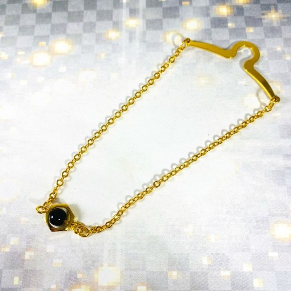Vintage Other - Vintage gold and onyx Golden Necktie Tie Clips Link Chain Cravat Collar Pins